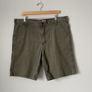 Carhartt Rugged Flex Relaxed Fit Canvas Work Shorts Green Workwear Men's Size 40